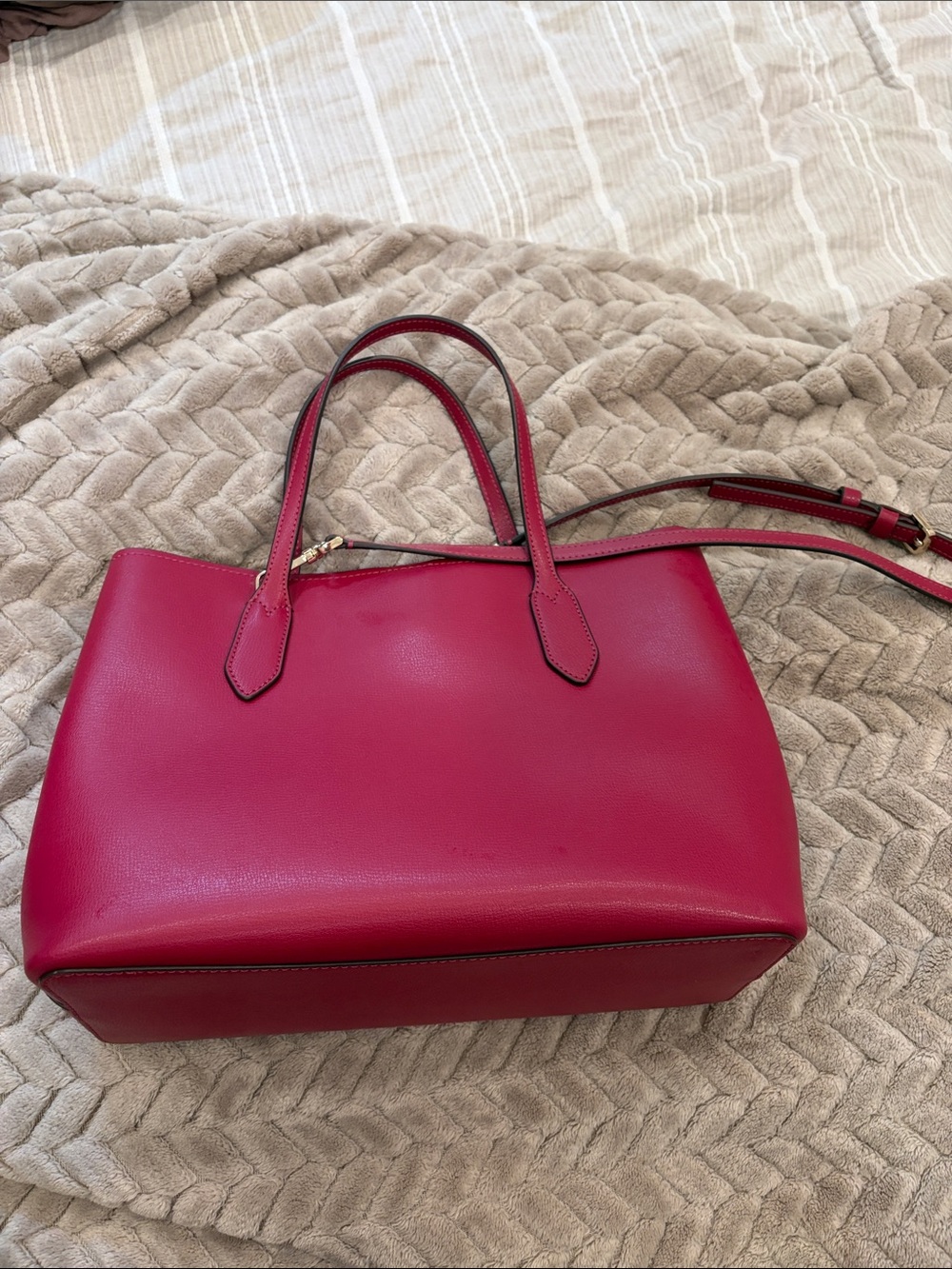 kate spade Magenta Leather Tote with Detachable Strap - Picture 6 of 7